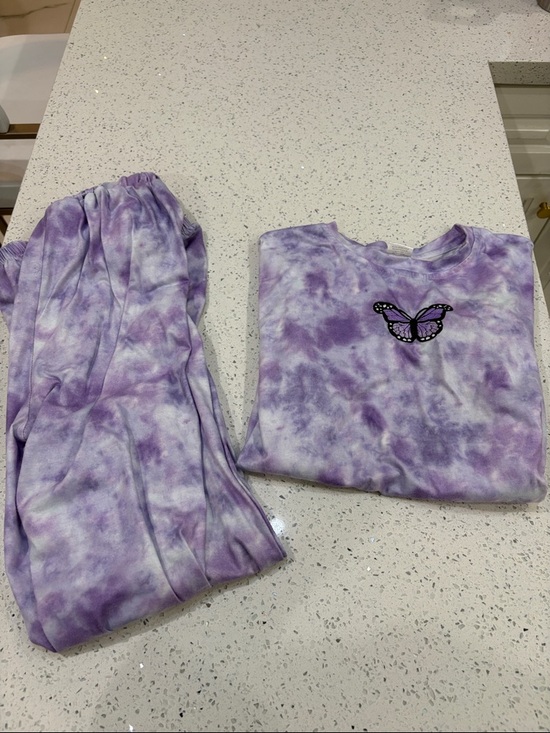Sweaters - Women’s boutique Purple Tie-Dye Butterfly lounge Set size med